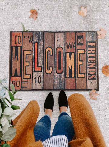 ABERTO DESIGN Wycieraczka "Friends" ze wzorem - 60 x 40 cm