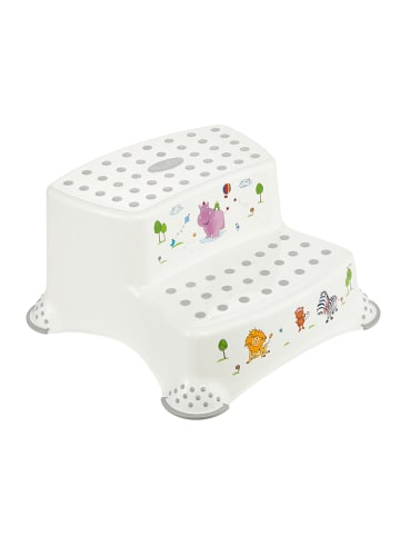 keeeper Hocker "Hippo" w kolorze biało-szarym - 40 x 21 x 37 cm