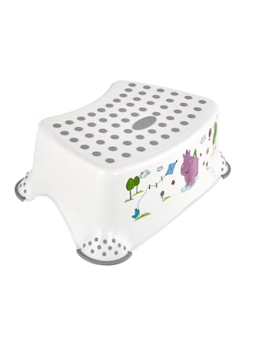 keeeper Opstapkruk "Hippo" wit/grijs - (B)40,5 x (H)14 x (D)29 cm