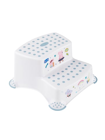 keeeper Hocker "Peppa" w kolorze błękitno-białym - 40 x 21 x 37 cm
