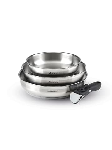 Sauter 4-delige set: braadpannen zilverkleurig