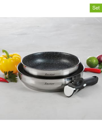 Sauter 3-delige set: braadpannen zilverkleurig