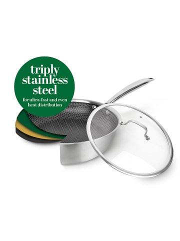 Sauter 2-delige set: wokpan met deksel zilverkleurig - Ø 30 cm