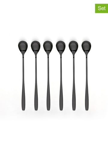 Sauter 6er-Set: Longdrinklöffel in Schwarz