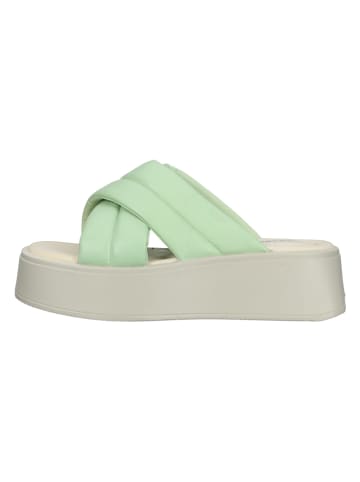 Vagabond Leren slippers wit/groen