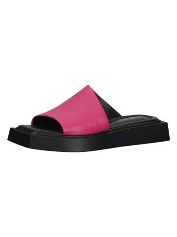 Vagabond Leren slippers roze/zwart