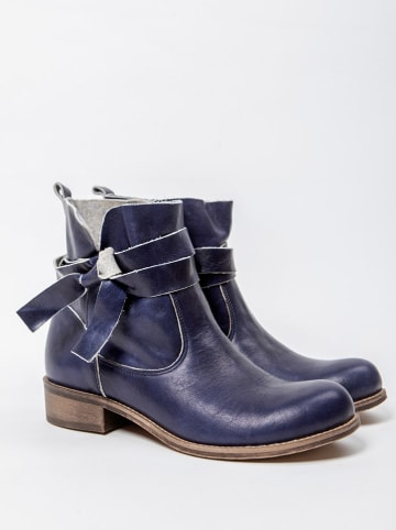 Zapato Skórzane botki w kolorze granatowym
