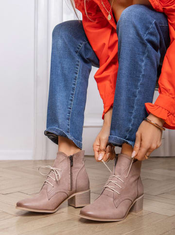 Zapato Leder-Ankle-Boots in Beige