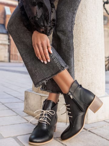 Zapato Leder-Ankle-Boots in Schwarz