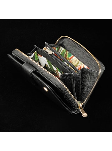 CXL by Christian Lacroix Leder-Geldbörse "Mia" in Schwarz - (B)13 x (H)9 cm