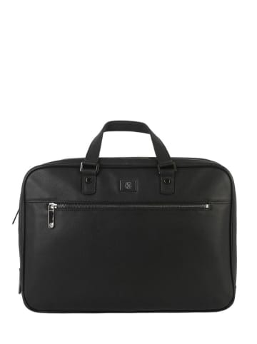 CXL by Christian Lacroix Leren businesstas "Charles" zwart - (B)42,5 x (H)39 x (D)9 cm