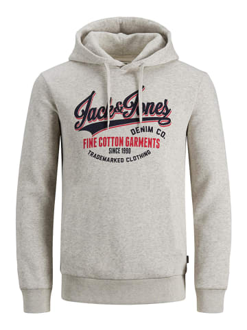 Jack & Jones Hoodie "Logo" in Hellgrau