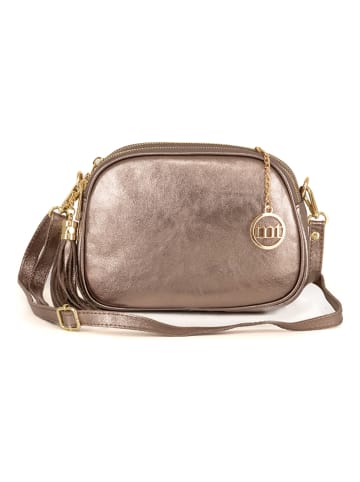 Mia Tomazzi Leren schoudertas "Gradisca" goudkleurig - (B)22,5 x (H)16 x (D)7 cm
