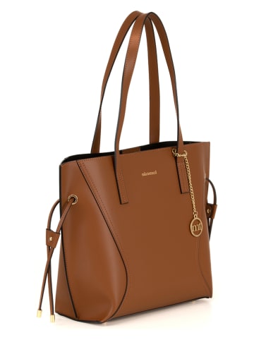 Mia Tomazzi Leder-Schultertasche "Ausonio" in Hellbraun - (B)30 x (H)32 x (T)11,5 cm