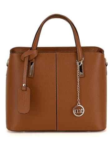 Mia Tomazzi Leder-Henkeltasche "Masaccio" in Hellbraun - (B)32 x (H)25 x (T)14 cm