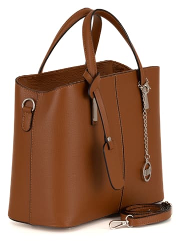 Mia Tomazzi Leder-Henkeltasche "Masaccio" in Hellbraun - (B)32 x (H)25 x (T)14 cm