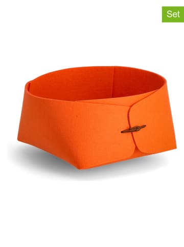 Zeller 2er-Set: Aufbewahrungskörbe in Orange - (B)19 x (H)11,5 x (T)19 cm