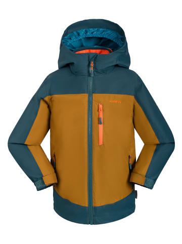 Kamik 3in1-Regenjacke "Kaso" in Hellbraun/ Petrol/ Orange