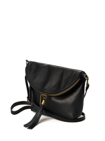 Lisa Minardi Leren schoudertas zwart - (B)18 x (H)24 x (D)4 cm