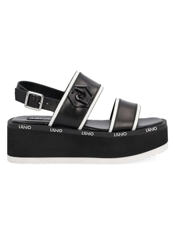 Liu Jo Skórzane sandały w kolorze czarnym
