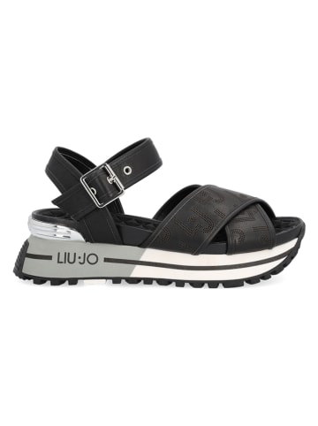 Liu Jo Skórzane sandały w kolorze czarnym