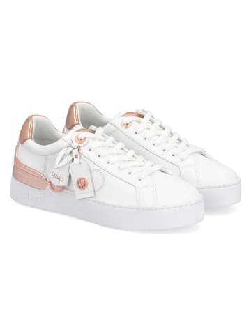 Liu Jo Leder-Sneakers in Weiß/ Rosa