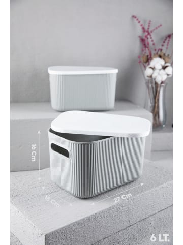 Violeta Home Aufbewahrungsbox in Grau - (B)27 x (H)16 x (T)38 cm