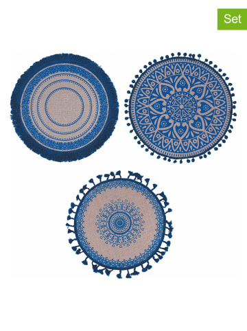 Villa d´Este 6er-Set: Tischsets in Blau - Ø 38 cm