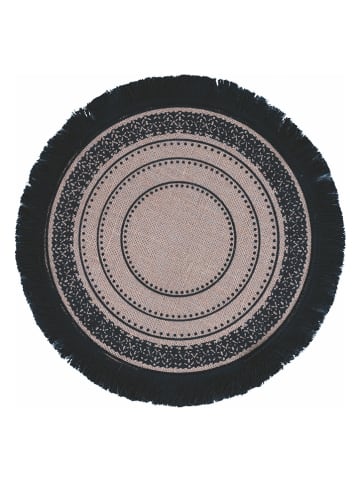 Villa d´Este 6er-Set: Tischsets in Schwarz/ Beige - Ø 38 cm