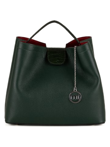 Mia Tomazzi Leder-Henkeltasche "Alassio" in Grün - (B)31 x (H)26 x (T)13 cm