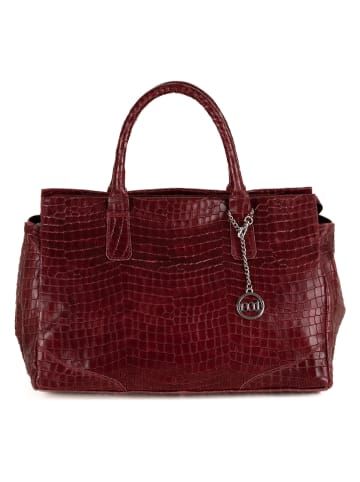 Mia Tomazzi Leder-Henkeltasche "Pozzuoli" in Rot - (B)40 x (H)28 x (T)21 cm