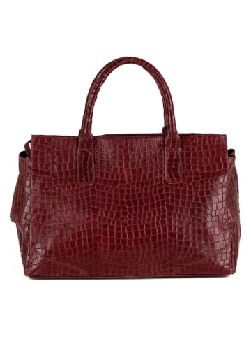 Mia Tomazzi Leder-Henkeltasche "Pozzuoli" in Rot - (B)40 x (H)28 x (T)21 cm
