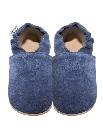 Hobea Leren kruipschoenen donkerblauw