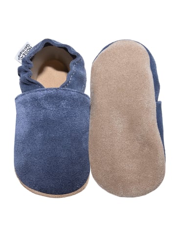 Hobea Leren kruipschoenen donkerblauw