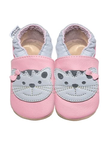 HOBEA-Germany Leder-Krabbelschuhe "Katze" in Rosa