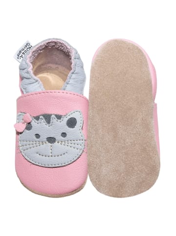 HOBEA-Germany Leder-Krabbelschuhe "Katze" in Rosa