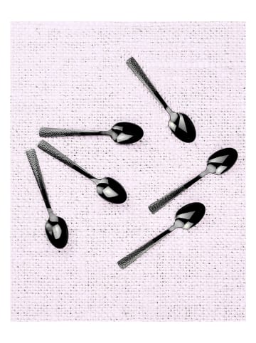 Björn 6-delige set: roestvrijstalen koffielepels "Finn" zwart - (L)13 cm