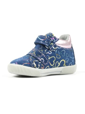 Richter Shoes Skórzane sneakersy w kolorze niebieskim