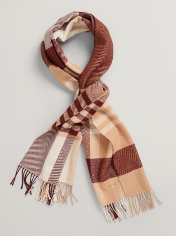 Gant Wollen sjaal beige/rood - (L)180 x (B)50 cm