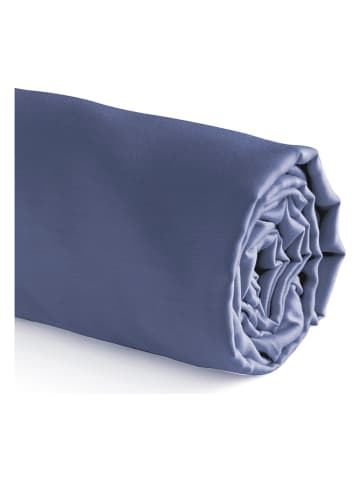 Cacharel Satin-Spannbettlaken "Uni" in Dunkelblau