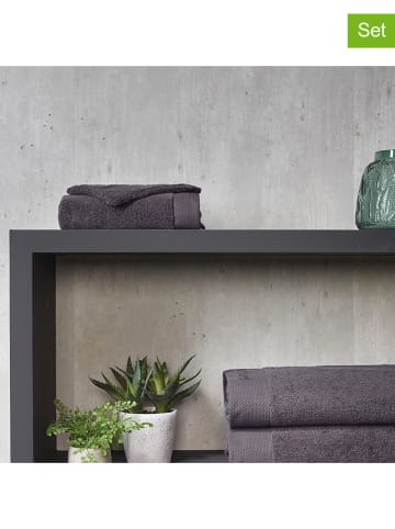 Cacharel textiles 4er-Set: Waschlappen in Anthrazit