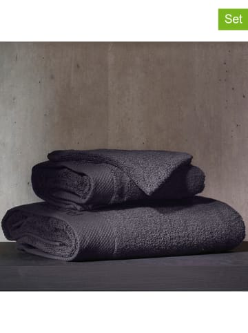 Cacharel textiles 2-delige set: gastendoeken antraciet