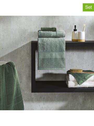 Cacharel 2-delige set: badhanddoeken groen