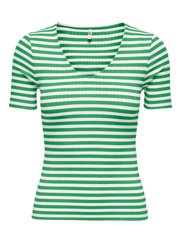 JDY Koszulka w kolorze zielono-białym