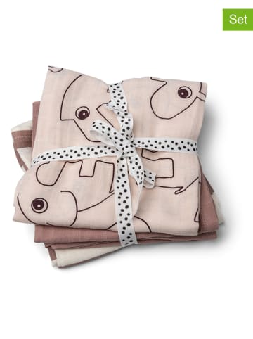 done by deer 3er-Set: Mulltücher "Deer friends" in Rosa - (L)70 x (B)70 cm