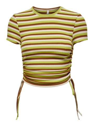 ONLY Koszulka "Wendy" w kolorze zielono-brązowym