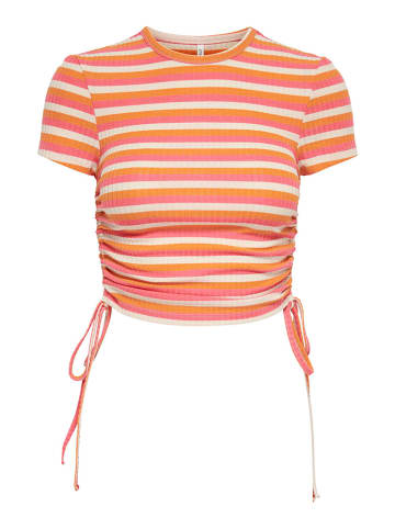 ONLY Shirt "Wendy" wit/oranje