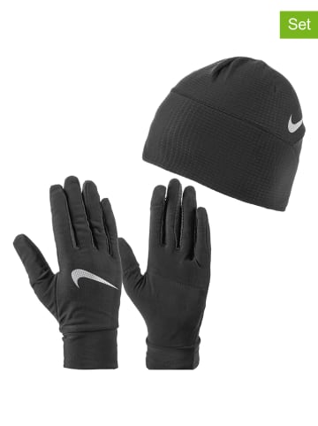 Nike 2tlg. Set: Mütze und Handschuhe in Schwarz