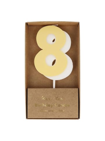 Meri Meri Świeczka urodzinowa "8" w kolorze żółtym