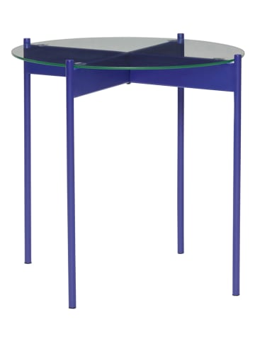 Hübsch Beistelltisch "Beam" in Blau - (H)42 x Ø 45 cm